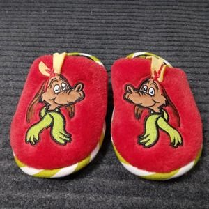 The Grinch Faux Fur Toddler Slippers Red